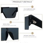 LYZOIT Unisex Square Flat Top Sunglasses