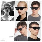 LYZOIT Unisex Square Flat Top Sunglasses