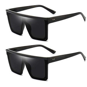 Dollger Oversized Black Square Sunglasses for All