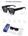 VANLINKER Retro Polarized Black Square Sunglasses