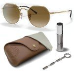 Ray-Ban RB3565 JACK Round Retro Sunglasses Bundle