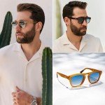 Retro Polarized Large Rectangular Men's Sunglasses