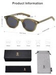 Sojos Retro Square Sunglasses - Olive Green/Grey