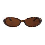 Retro Leopard Oval Tiny 90s Sunglasses for All