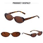 Retro Leopard Oval Tiny 90s Sunglasses for All