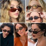 Retro Leopard Oval Tiny 90s Sunglasses for All