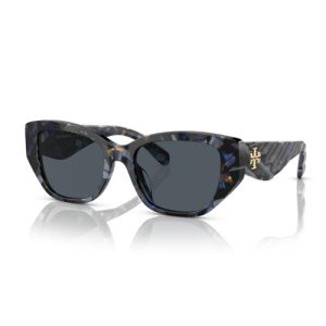 Tory Burch Blue Tortoise Rectangular Sunglasses for Women