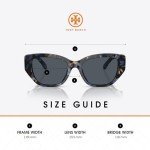 Tory Burch Blue Tortoise Rectangular Sunglasses for Women