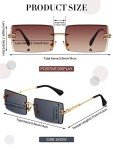 8 Pairs Vintage Rimless Rectangle Sunglasses Set