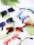 8 Pairs Vintage Rimless Rectangle Sunglasses Set