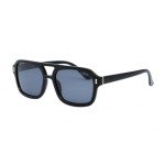 Black Retro Aviator Polarized Sunglasses for Women