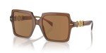 Versace Women's Transparent Brown Sunglasses 55MM
