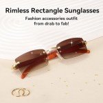 Hip-Hop Style Rimless Rectangle Sunglasses for All