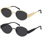 Trendy Oval Sunglasses for Women – 2 Pack