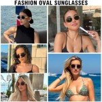 Trendy Oval Sunglasses for Women – 2 Pack