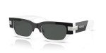 Versace Black/White Frame Sunglasses with Dark Lenses