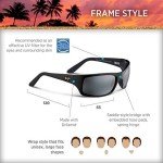 Maui Jim Peahi Polarized Wrap Sunglasses - Gloss Black