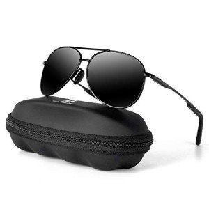 MXNX Black Aviator Sunglasses for Men and Women