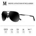 MXNX Black Aviator Sunglasses for Men and Women