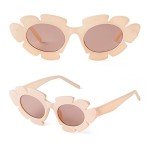 Light Pink Cat Eye Flower Sunglasses for Everyone