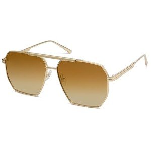 Vintage Oversized Polarized Square Sunglasses - Gold/Brown