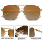 Vintage Oversized Polarized Square Sunglasses - Gold/Brown
