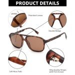 Polarized Vintage Aviator Sunglasses - Tortoise Frame