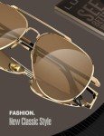 LUENX Polarized Aviator Sunglasses with Gold Frame