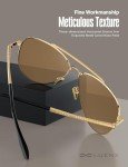 LUENX Polarized Aviator Sunglasses with Gold Frame