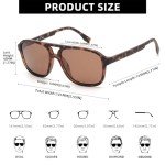 Polarized Vintage Aviator Sunglasses - Tortoise Frame