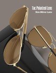 LUENX Polarized Aviator Sunglasses with Gold Frame
