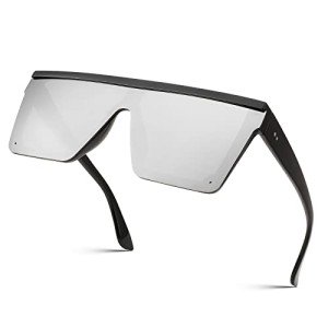 Trendy Oversized Flat Top Sunglasses UV400