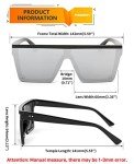 Trendy Oversized Flat Top Sunglasses UV400