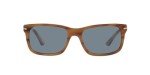Persol PO3048S Rectangular Sunglasses in Striped Brown/Light Blue