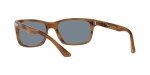 Persol PO3048S Rectangular Sunglasses in Striped Brown/Light Blue