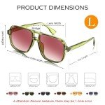 Retro Square Pilot Sunglasses for Men and Women