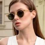 CARFIA Women's Retro Polarized Round Sunglasses