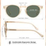 CARFIA Women's Retro Polarized Round Sunglasses