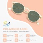 CARFIA Women's Retro Polarized Round Sunglasses
