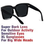 ANDWOOD Large Square Oversized Sunglasses for Women