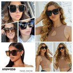 ANDWOOD Large Square Oversized Sunglasses for Women
