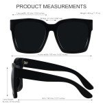 ANDWOOD Large Square Oversized Sunglasses for Women