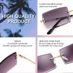 FEISEDY Vintage Rimless Rectangle Sunglasses for All