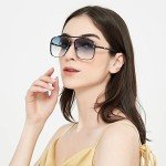 Trendy Square Aviator Gradient Sunglasses for All