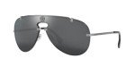 Versace Men's Gunmetal Sunglasses with Grey Lenses