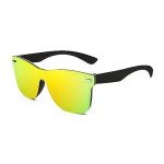 FEISEDY Rimless Reflective One Piece Sunglasses