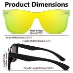 FEISEDY Rimless Reflective One Piece Sunglasses