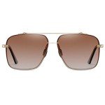 Oversized Gold Aviator Sunglasses with Polarized Lenses