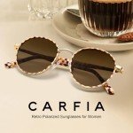 CARFIA Women's Polarized Retro Round Sunglasses