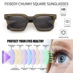 Polarized Chunky Square Sunglasses UV400 B2396